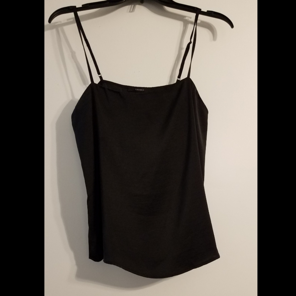Black satin top
